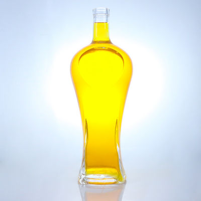 Botella de vidrio con tapa de corcho de forma clara o personalizada para whisky, vodka, tequila, ginebra y ron