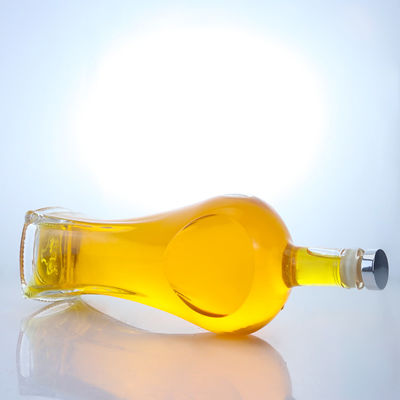Botella de vidrio con tapa de corcho de forma clara o personalizada para whisky, vodka, tequila, ginebra y ron