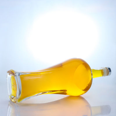 Botella de vidrio con tapa de corcho de forma clara o personalizada para whisky, vodka, tequila, ginebra y ron
