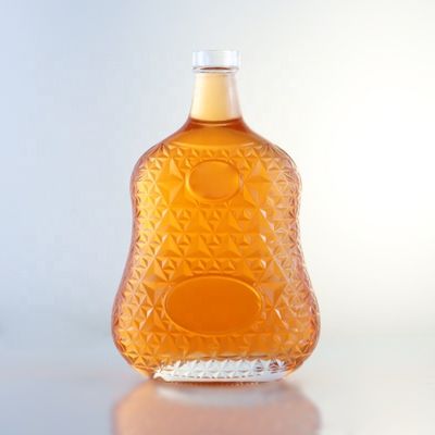 2023 Botellas de vidrio transparentes Botellas de bebida de vidrio con material base congelado Logotipo personalizado