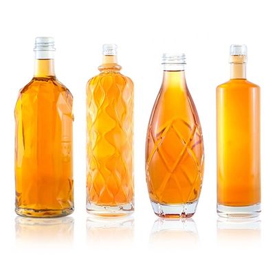 Botellas de agua de vidrio de licor transparentes personalizadas con tipo de sellado único