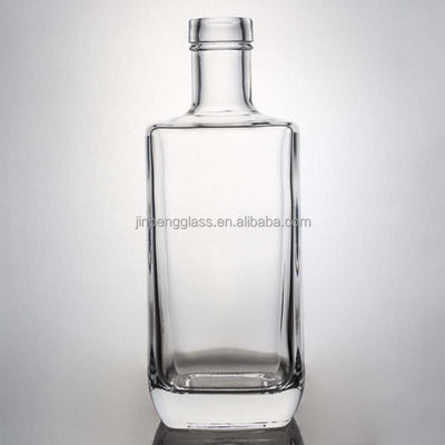 Collar de vidrio Gin Cuadrado Whiskey Rum Vino Vodka Botella 750 ml con corcho sintético