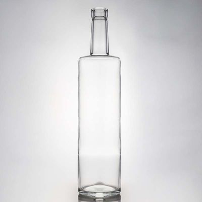 Botella de vidrio redonda clásica con logotipo personalizado y corcho