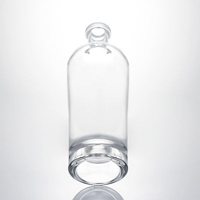 Botella de vidrio de whisky Gin Rum Super Flint con collar de vidrio personalizado y corcho