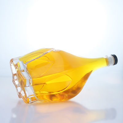 Botella de alcohol con tapa de tornillo de diseño grabado en vidrio de sílex para whisky vodka tequila gin ron