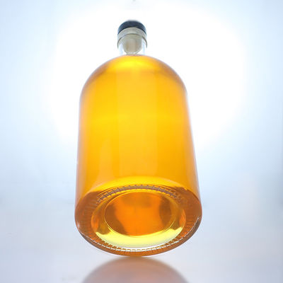 Logotipo personalizado Botella de vidrio con tapa de tornillo de gran capacidad para whisky vodka tequila gin ron