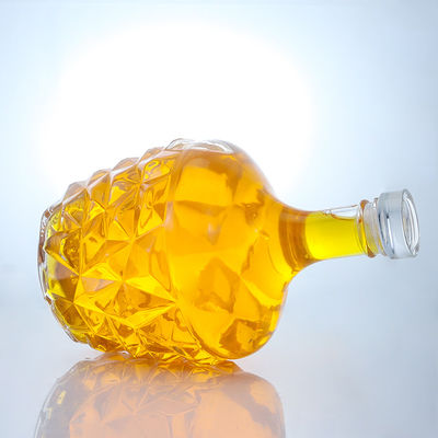 Botella de vidrio redonda con decal claro o personalizado para ron, vodka, whisky, tequila y ginebra