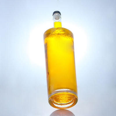 Botella de vidrio de 750 ml de grado alimenticio para ron vodka whisky tequila ginebra material de piedra súper