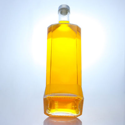 Botella de vidrio hecha de material de cuello claro o personalizado para ron vodka whisky tequila gin