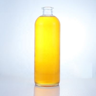 Botella de vidrio de forma redonda para ron, vodka, whisky, tequila y ginebra