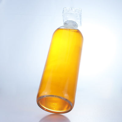 Botella de vidrio de forma redonda para ron, vodka, whisky, tequila y ginebra