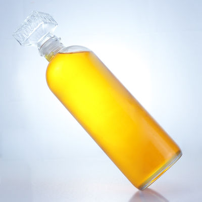 Botella de vidrio de forma redonda para ron, vodka, whisky, tequila y ginebra