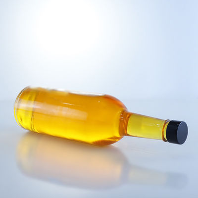 Botella de licor de vidrio de 750 ml para whisky, ginebra, ron, vodka, tapa de tornillo de forma personalizada