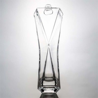750 ml de logotipo personalizado aceptable botella de vidrio de tierra clara para ginebra whisky vodka licor