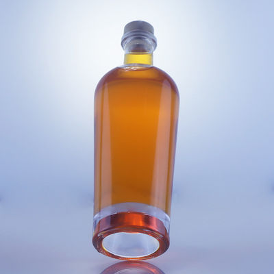 Botella de licor de vidrio de 750 ml con tapones de corcho y tapa personalizada