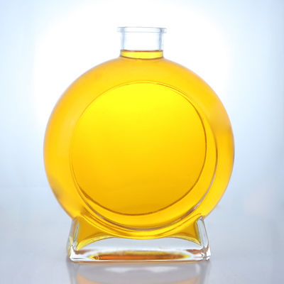 Material súper de piedra plana forma ron vodka whisky tequila ginebra botella de vidrio con corcho