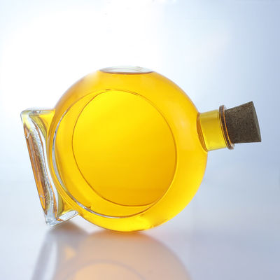 Material súper de piedra plana forma ron vodka whisky tequila ginebra botella de vidrio con corcho