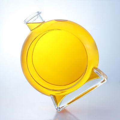 Material súper de piedra plana forma ron vodka whisky tequila ginebra botella de vidrio con corcho