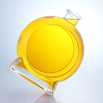Material súper de piedra plana forma ron vodka whisky tequila ginebra botella de vidrio con corcho
