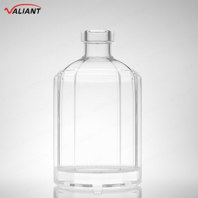 Rum Vodka Whisky Tequila Botella de ginebra de 250 ml Super Flint Vidrio con corcho y forma personalizada