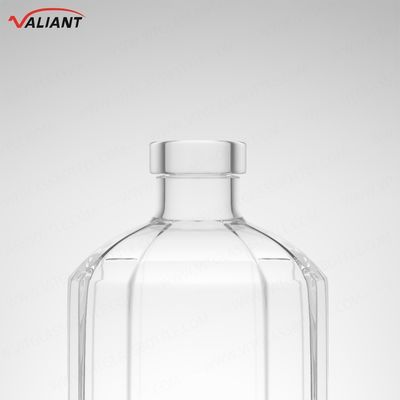Rum Vodka Whisky Tequila Botella de ginebra de 250 ml Super Flint Vidrio con corcho y forma personalizada
