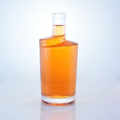 Botella de cristal de sílex para ginebra, ron, champán, brandy y whisky con logotipo personalizado