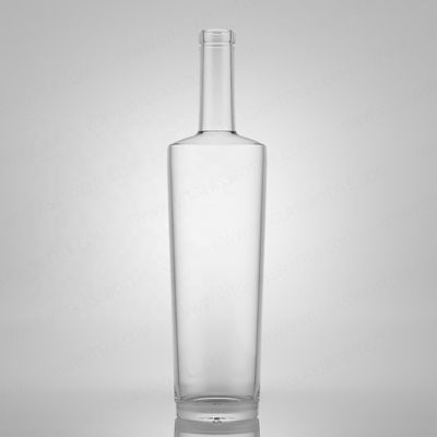 Botella de vidrio con logotipo personalizado para ron vodka whisky tequila gin 750 ml vidrio de super piedra