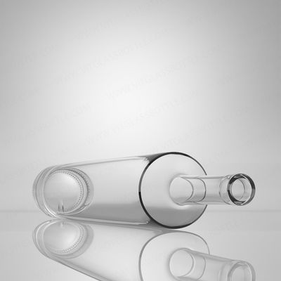 Botella de vidrio con logotipo personalizado para ron vodka whisky tequila gin 750 ml vidrio de super piedra