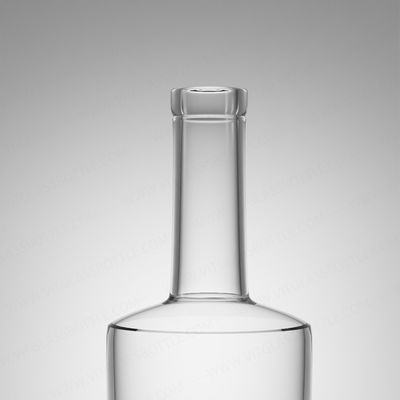 Botella de vidrio con logotipo personalizado para ron vodka whisky tequila gin 750 ml vidrio de super piedra