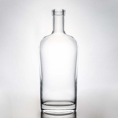Botella de vidrio de 700 ml clara o personalizada para licor ron vodka whisky tequila y ginebra