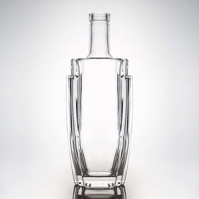 Botella de licor de vidrio con tapa personalizada con logotipo personalizado para vodka whisky ron gin tequila