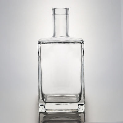 Botella de licor de vidrio con tapa personalizada con logotipo personalizado para vodka whisky ron gin tequila