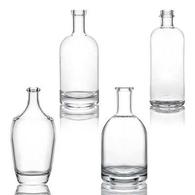 Material de vidrio capacidad y forma personalizables ron vodka whisky tequila botella de ginebra con tapa