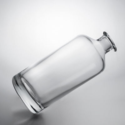 Collar de vidrio mayoristas de alta pinza Gin ron champán whisky botella de brandy con corcho