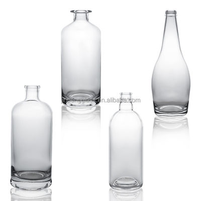 Botella de bebida de vidrio para champán, brandy y whisky de 750 ml de material súper sílex