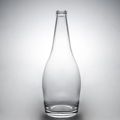 Botella de bebida de vidrio para champán, brandy y whisky de 750 ml de material súper sílex