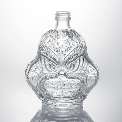 Botella de vidrio de punta de tornillo para licor industrial para whisky, vodka y ron