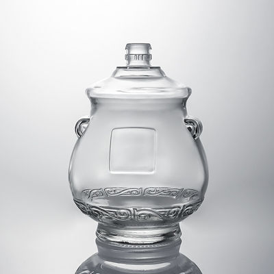 Botella de vidrio de punta de tornillo para licor industrial para whisky, vodka y ron