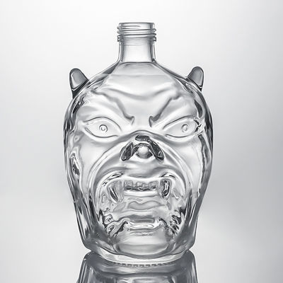 Botella de vidrio de punta de tornillo para licor industrial para whisky, vodka y ron