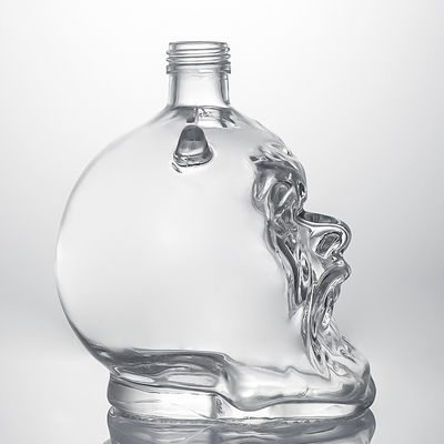 Botella de vidrio de punta de tornillo para licor industrial para whisky, vodka y ron