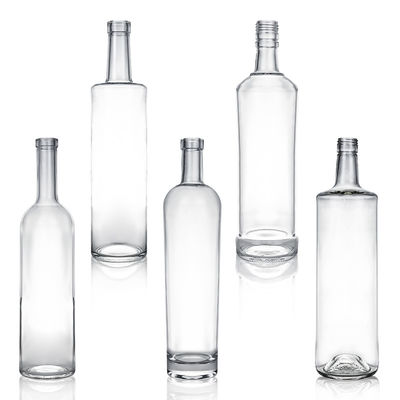 Venta directa botella de vidrio con tapa para ron vodka whisky tequila ginebra clara o personalizada