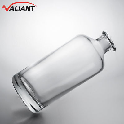 Botella de vidrio de decal para ginebra ron champán brandy whisky cuello corto claro o personalizado