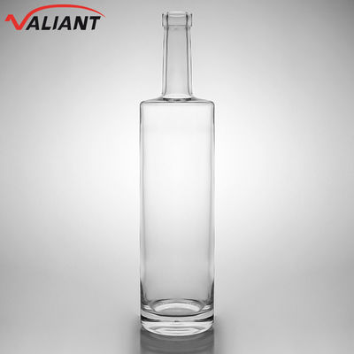 Botella de vidrio para bebidas industriales para ginebra, ron, brandy, whisky 750 ml hombro recto