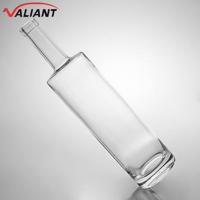 Botella de vidrio para bebidas industriales para ginebra, ron, brandy, whisky 750 ml hombro recto