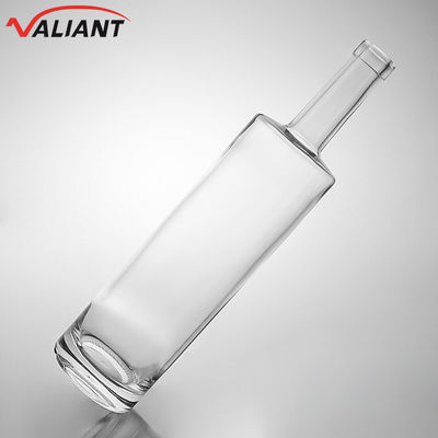 Botella de vidrio para bebidas industriales para ginebra, ron, brandy, whisky 750 ml hombro recto