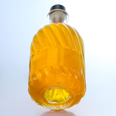 Área de la etiqueta de la decal 500 ml Botella de vidrio de piedra de forma redonda para ron vodka whisky tequila gin