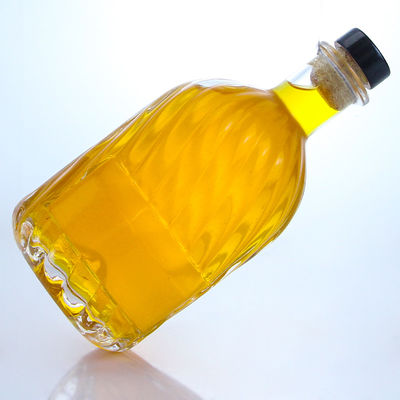 Área de la etiqueta de la decal 500 ml Botella de vidrio de piedra de forma redonda para ron vodka whisky tequila gin