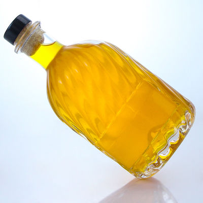 Área de la etiqueta de la decal 500 ml Botella de vidrio de piedra de forma redonda para ron vodka whisky tequila gin