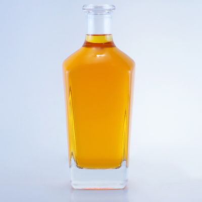 Color de la botella Claros 750 ml Botella de vidrio con forma única para Gin Rum Champagne Brandy Whisky