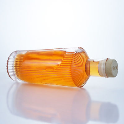 Botella de vidrio de sílex de diseño único de 700 ml para ginebra ron champán brandy whisky licor